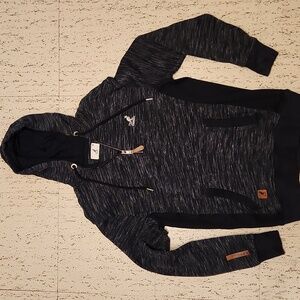 Kangol Blue Speckle 1/4 Zip Lightweight Pullover Hoodie Sweater